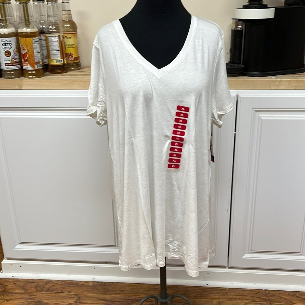 Hue Women's Short Sleeve V-Neck Legging Tee- XL